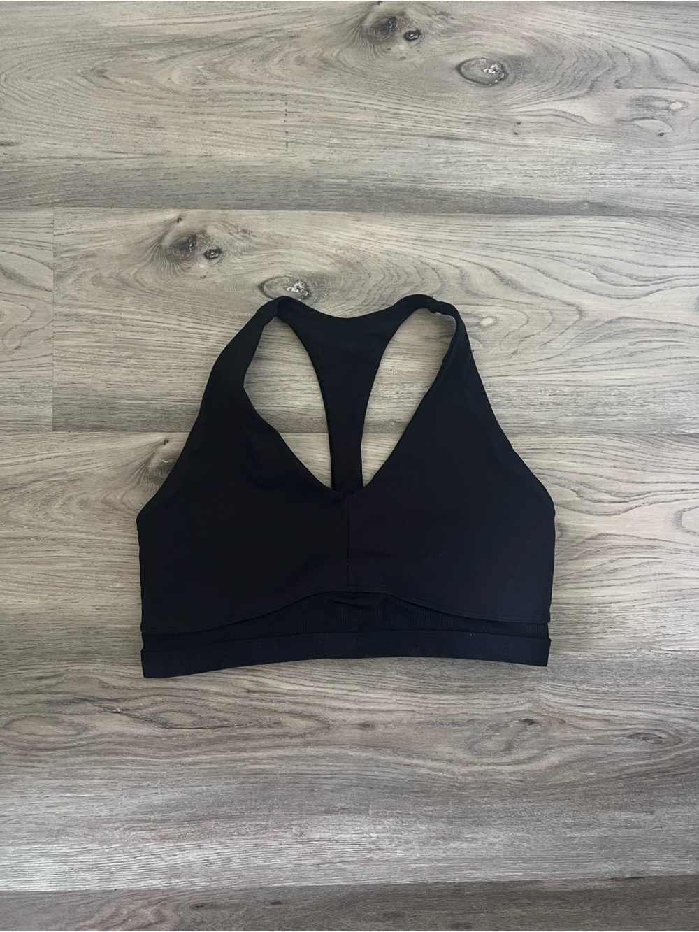 Alphalete Black Racerback V-Front Sports Bra